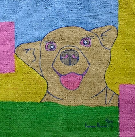 Obraz: "Bajkowy portret Lukuni", Olej na płótnie jutowym, autor: Lucyna Pawlak (Lu), 2010