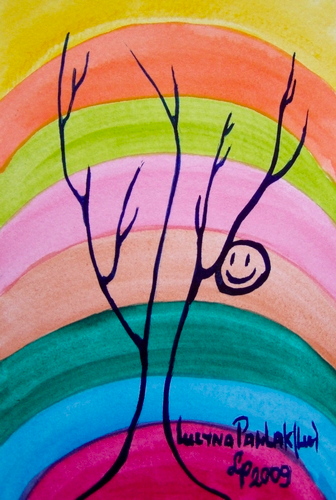 Painting: "Without the live - life", Watercolour, author: Lucyna Pawlak (Lu), 2009