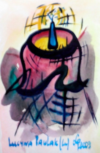 Painting: "Without the live - life 13", Watercolour, author: Lucyna Pawlak (Lu), 2009