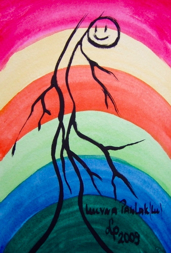 Painting: "Without the live - life 4", Watercolour, author: Lucyna Pawlak (Lu), 2009