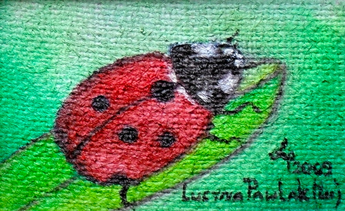Obraz: „Biedronka”, Olej, autor: Lucyna Pawlak (Lu), 2009