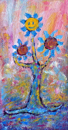 Painting: "Warm", Olej na płótnie jutowym, author: Lucyna Pawlak (Lu), 2008