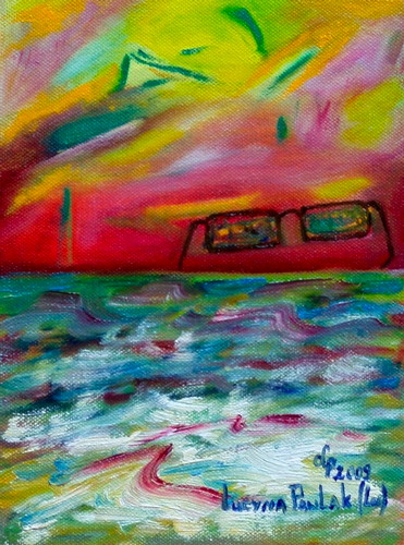 Obraz: „Coś w powietrzu”, Olej, autor: Lucyna Pawlak (Lu), 2009
