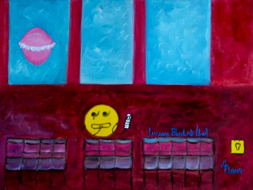 Painting: "At four  in the morning - to treat Shy badly", Oil, author: Lucyna Pawlak (Lu), 2009