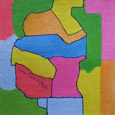Obraz: „Drugie życie kobiety”, Olej na płótnie jutowym, autor: Lucyna Pawlak (Lu), 2010