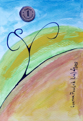 Painting: "Ducat of Oborniki Śląskie", Watercolour, author: Lucyna Pawlak (Lu), 2008