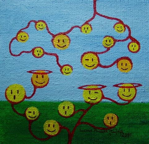 Obraz: „Emotikony 2011”, Olej, autor: Lucyna Pawlak (Lu), 2011