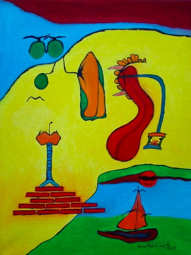 Painting: "Esthetics of place setting", Oil, author: Lucyna Pawlak (Lu), 2009