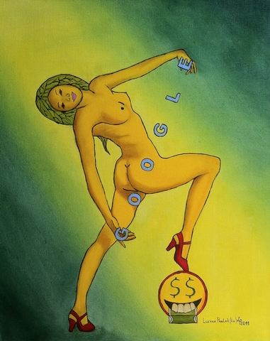 Obraz: „Google 2”, Olej, autor: Lucyna Pawlak (Lu), 2011