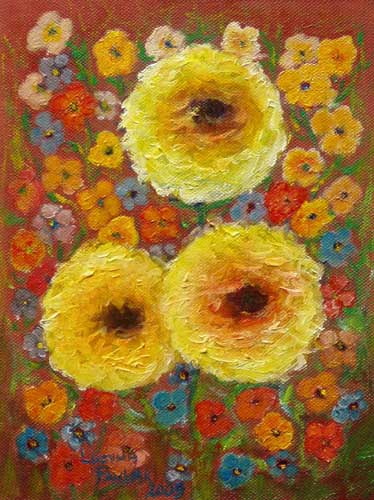 Painting: "Colour and sound 5", Oil, author: Lucyna Pawlak (Lu), 2009