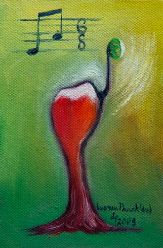 Painting: "Colour and sound 7", Oil, author: Lucyna Pawlak (Lu), 2009