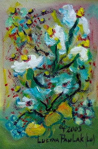 Painting: "Colour and sound 8", Oil, author: Lucyna Pawlak (Lu), 2009