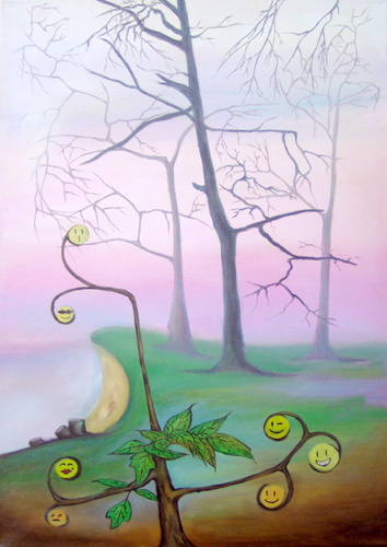 Painting: "Moon", Oil, author: Lucyna Pawlak (Lu), 2008