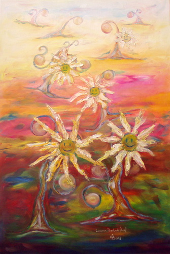 Painting: "Blooming smile", Oil, author: Lucyna Pawlak (Lu), 2008