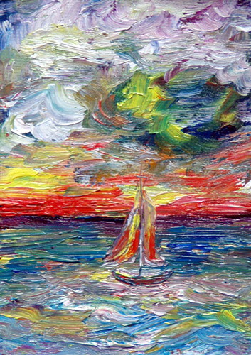 Painting: "Summer 104", Oil, author: Lucyna Pawlak (Lu), 2008