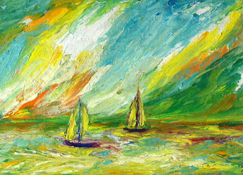 Painting: "Summer 109", Oil, author: Lucyna Pawlak (Lu), 2008