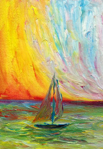 Painting: "Summer 117", Oil, author: Lucyna Pawlak (Lu), 2008