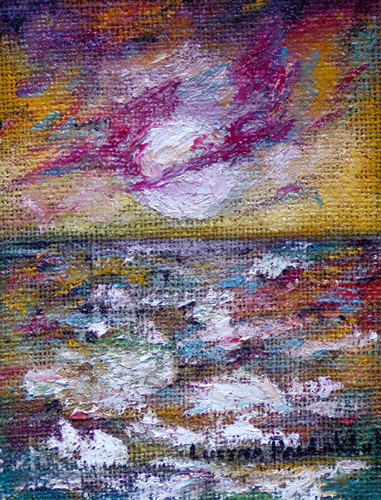 Painting: "Summer 169", Olej na płótnie jutowym, author: Lucyna Pawlak (Lu), 2008