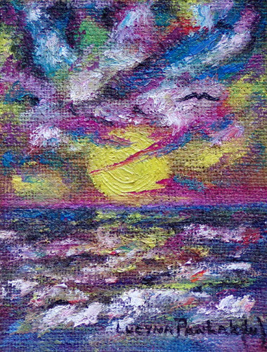 Painting: "Summer 170", Olej na płótnie jutowym, author: Lucyna Pawlak (Lu), 2008