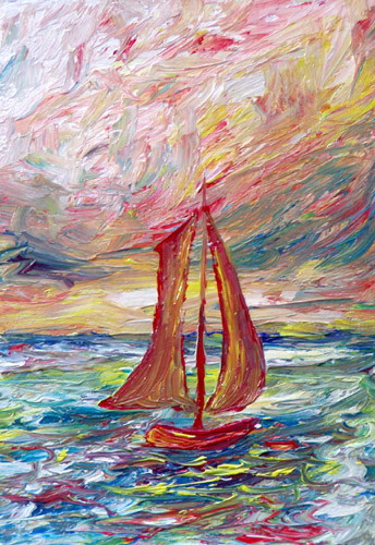 Painting: "Summer 89", Oil, author: Lucyna Pawlak (Lu), 2008