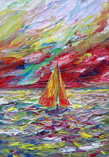 Painting: "Summer 91", Oil, author: Lucyna Pawlak (Lu), 2008
