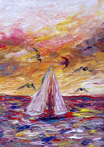 Painting: "Summer 93", Oil, author: Lucyna Pawlak (Lu), 2008