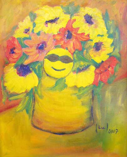 Painting: "Pretty flowers II", Oil, author: Lucyna Pawlak (Lu), 2007