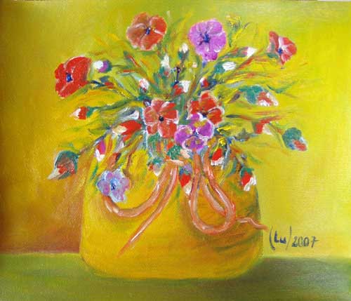 Painting: "Pretty flowers", Oil, author: Lucyna Pawlak (Lu), 2007