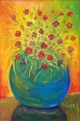 Painting: "Pretty flowers V", Oil, author: Lucyna Pawlak (Lu), 2007