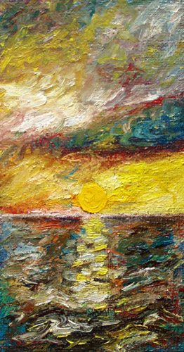 Painting: "Summer 10", Olej na płótnie jutowym, author: Lucyna Pawlak (Lu), 2008