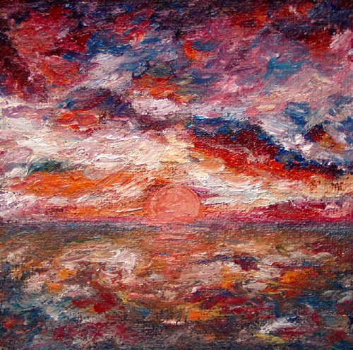 Obraz: „Lato 11”, Olej na płótnie jutowym, autor: Lucyna Pawlak (Lu), 2008