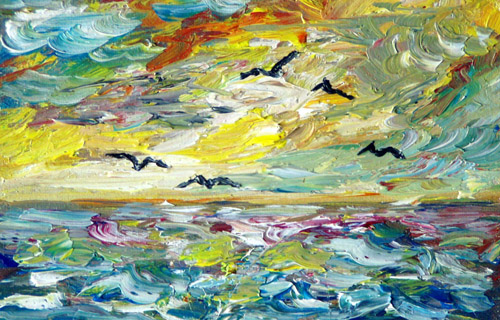 Painting: "Summer 21", Oil, author: Lucyna Pawlak (Lu), 2008