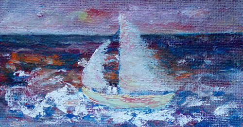 Obraz: „Lato 2”, Olej na płótnie jutowym, autor: Lucyna Pawlak (Lu), 2008