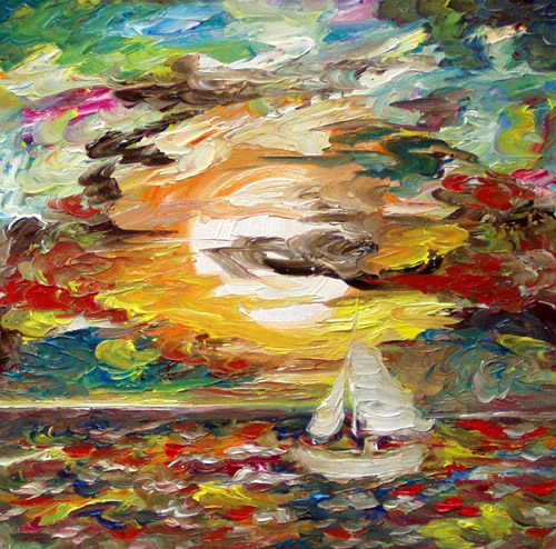 Painting: "Summer 46", Oil, author: Lucyna Pawlak (Lu), 2008