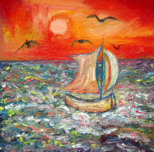 Painting: "Summer 54", Oil, author: Lucyna Pawlak (Lu), 2008