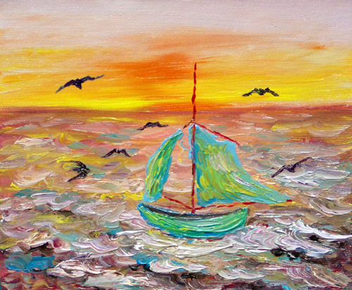 Painting: "Summer 56", Oil, author: Lucyna Pawlak (Lu), 2008