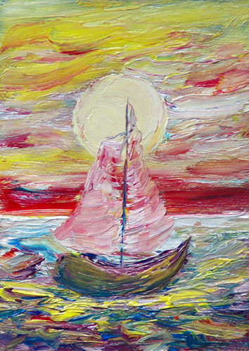 Painting: "Summer 80", Oil, author: Lucyna Pawlak (Lu), 2008