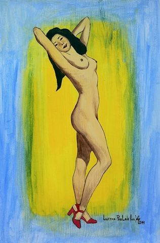Painting: "Mini Google", Oil, author: Lucyna Pawlak (Lu), 2011