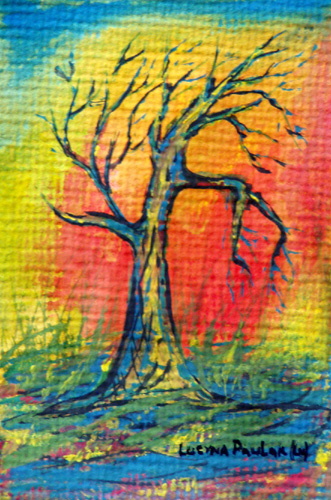 Painting: "Force od color 1", Watercolour, author: Lucyna Pawlak (Lu), 2008