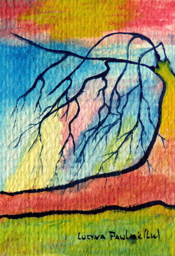 Painting: "Force od color 10", Watercolour, author: Lucyna Pawlak (Lu), 2008