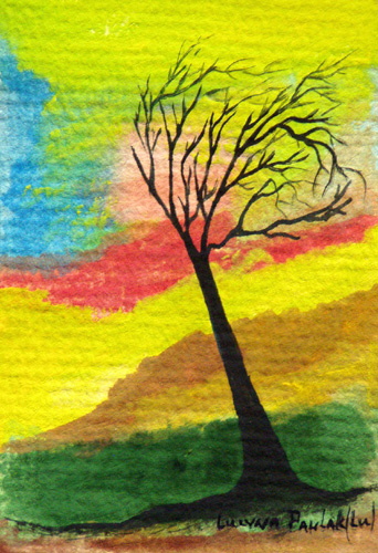 Painting: "Force od color 12", Watercolour, author: Lucyna Pawlak (Lu), 2008