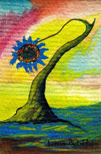 Painting: "Force od color 13", Watercolour, author: Lucyna Pawlak (Lu), 2008