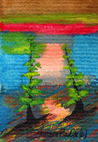 Painting: "Force od color 14", Watercolour, author: Lucyna Pawlak (Lu), 2008