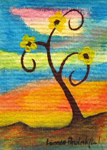 Painting: "Force od color 15", Watercolour, author: Lucyna Pawlak (Lu), 2008