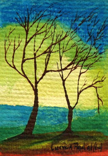Painting: "Force od color 16", Watercolour, author: Lucyna Pawlak (Lu), 2008