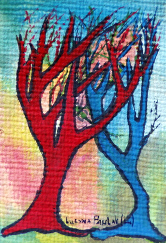 Painting: "Force od color 2", Watercolour, author: Lucyna Pawlak (Lu), 2008