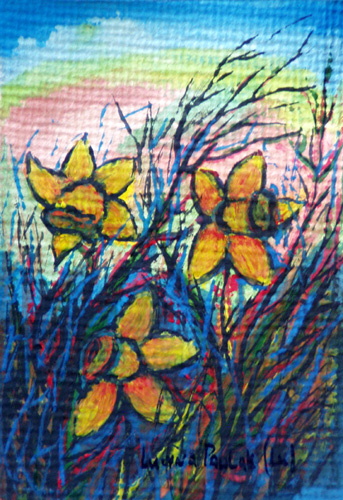Painting: "Force od color 3", Watercolour, author: Lucyna Pawlak (Lu), 2008