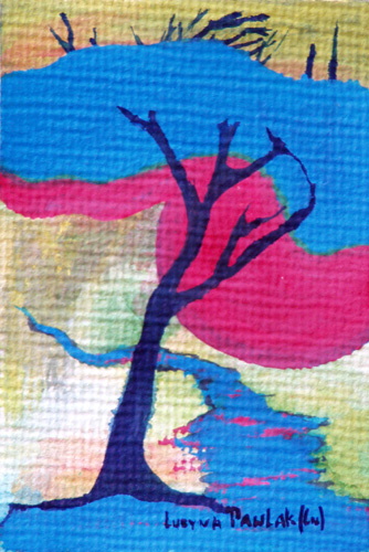 Painting: "Force od color 4", Watercolour, author: Lucyna Pawlak (Lu), 2008