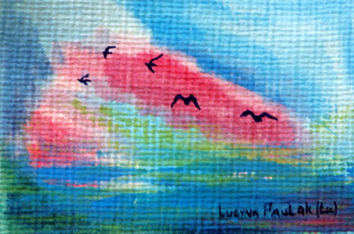 Painting: "Force od color 5", Watercolour, author: Lucyna Pawlak (Lu), 2008