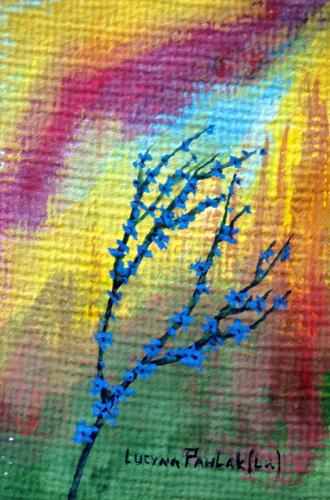 Painting: "Force od color 8", Watercolour, author: Lucyna Pawlak (Lu), 2008
